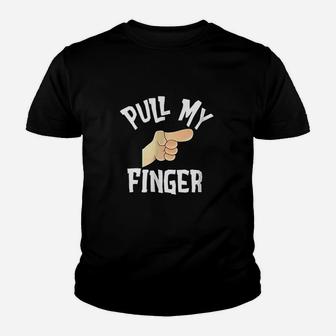 Pull My Finger Classic Fart Joke Funny Graphic Youth T-shirt - Seseable
