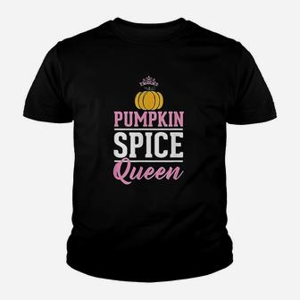 Pumpkin Spice Queen Latte Fall Autumn Season Gift Kid T-Shirt - Seseable
