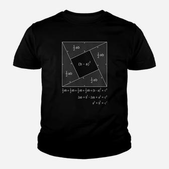 Pythagorean Theorem Algebraic Proof Math Tshirt Youth T-shirt - Seseable