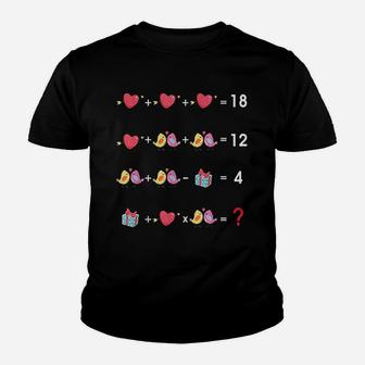 Quiz Funny Valentine Math Teacher Kid T-Shirt - Seseable