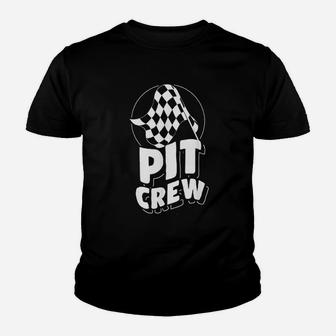 Racing Pit Crew Race Car Racing Crew Racing Flags Kid T-Shirt - Seseable