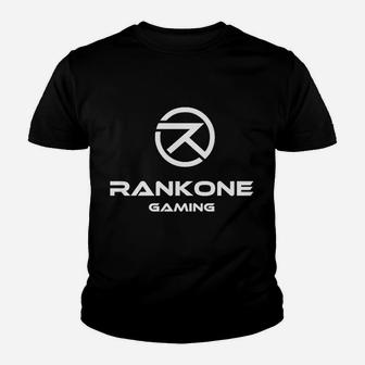 RankOne Gaming Logo Kinder Tshirt, Schwarzes Kinder Tshirt für Gamer - Seseable