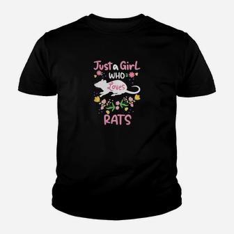 Rats Just A Girl Who Loves Rats Kid T-Shirt - Seseable