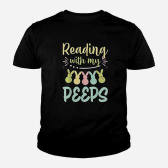 Reading With My Peps Fun Book Reading Easter Teacher Day Kid T-Shirt - Seseable