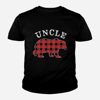 Red Plaid Uncle Bear Matching Family Pajama Kid T-Shirt - Seseable