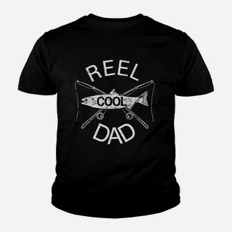 Reel Cool Dad Fishing Fathers Day Kid T-Shirt - Seseable