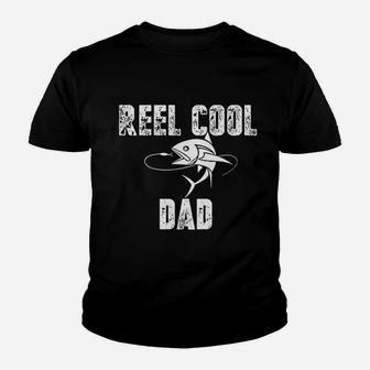 Reel Cool Dad Papas Fishing Buddy Great Gift For A Father Funny Fisherman Joke Kid T-Shirt - Seseable