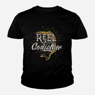 Reel Cool Godfather Fishing Graphic Saying Fish Lover Fun Kid T-Shirt - Seseable