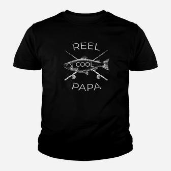 Reel Cool Papa Fishing Dad Fathers Day Fisherman Premium Kid T-Shirt - Seseable