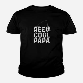 Reel Cool Papa Fishing Dad Fathers Day Gif Kid T-Shirt - Seseable