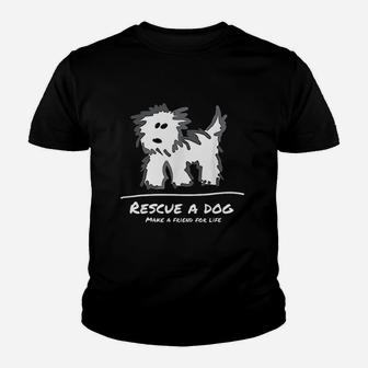 Rescue A Dog Dont Shop Adopt Animal Lover Kid T-Shirt - Seseable