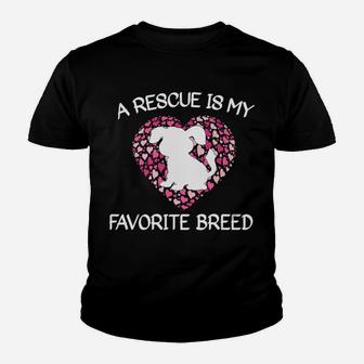 Rescue Dog Gifts Rescue Is My Favorite Breed Kid T-Shirt - Seseable