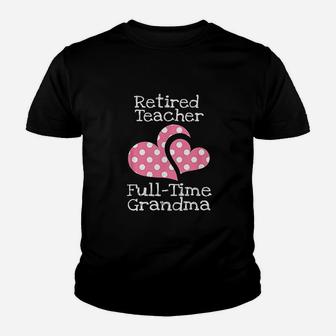 Retired Teacher Fulltime Grandma Teachers Retirement Gift Kid T-Shirt - Seseable