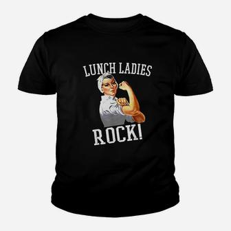 Retro Lunch Ladies Rock Cafeteria Worker Funny Lunch Lady Kid T-Shirt - Seseable