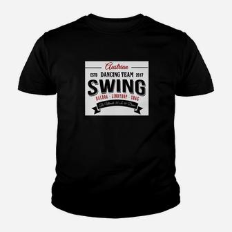 Retro Swing-Tanzteam Kinder Tshirt 2017, Schwarz, Vintage-Design - Seseable