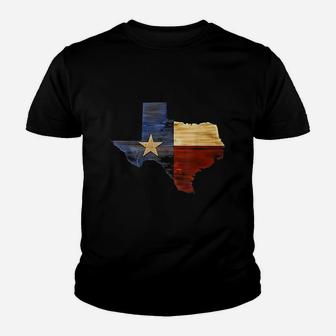 Retro Texas Flag Map Vintage Texas Gift Kid T-Shirt - Seseable