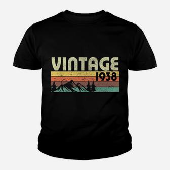 Retro Vintage 1938 Graphics 84th Birthday Gift 84 Years Old Kid T-Shirt - Seseable