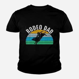 Retro Vintage Rodeo Dad Funny Bull Rider Father's Day Gift T-shirt Kid T-Shirt - Seseable