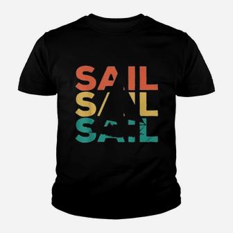 Retro Vintage Sailing Gift Sail Gift Kid T-Shirt - Seseable
