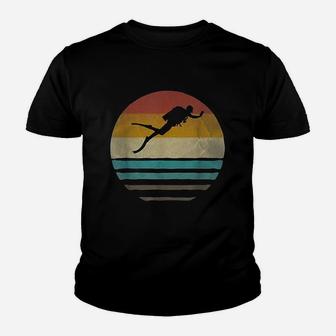 Retro Vintage Sunset Scuba Diving Diver Cute Funny Gift Kid T-Shirt - Seseable