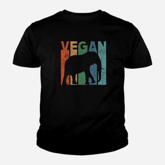 Retro Vintage Vegan Elephant Lovers Gift Premium Kid T-Shirt - Seseable