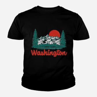 Retro Washington Vintage 80s State Pride Graphic Kid T-Shirt - Seseable