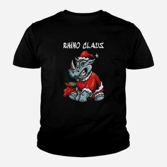 Rhino Christmas Rhinoceros Gift Kid T-Shirt - Seseable