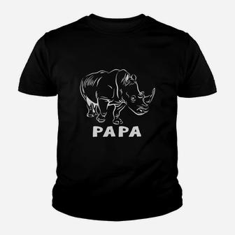 Rhino Papa Rhinoceros For Fathers Day Gifts Kid T-Shirt - Seseable