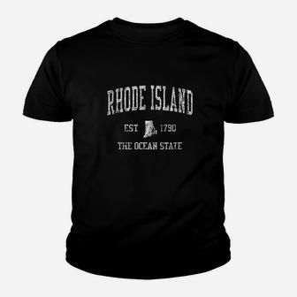 Rhode Island Ri Vintage Sports Design Kid T-Shirt - Seseable