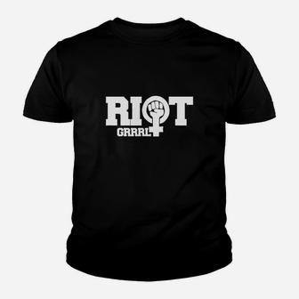 Riot Grrrl Shirt With Feminist Symbol Kid T-Shirt - Seseable