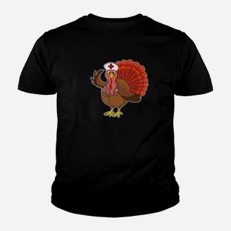 Rn Nurse Turkey Thanksgiving Gift Kid T-Shirt - Seseable