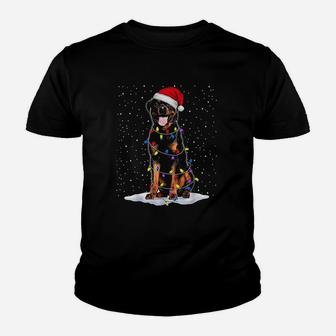 Rottweiler Santa Tree Lights Xmas Gifts Kid T-Shirt - Seseable
