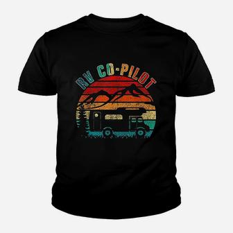 Rv Co Pilot Camping Funny Vintage Motorhome Travel Vacation Kid T-Shirt - Seseable