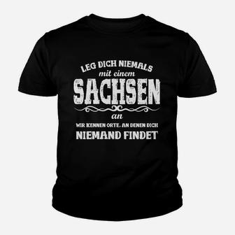 Sachsen Statement Kinder Tshirt - Humorvolle Warnung, Schwarz - Seseable