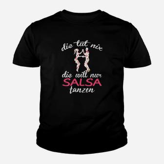 Salsa Tanz Liebhaber Kinder Tshirt, Schwarzes Tee mit Spruch - Seseable