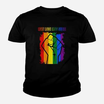 Salt Lake City Pride Lgbt Rainbow Flag Kid T-Shirt - Seseable