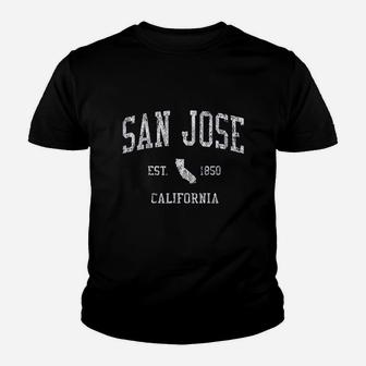 San Jose Californiavintage Sports Design Sj Ca Kid T-Shirt - Seseable