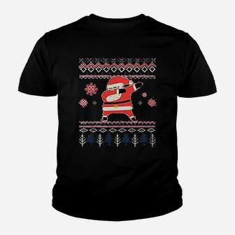 Santa Claus Dabbing Christmas Funny Raglan Kid T-Shirt - Seseable