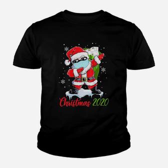 Santa Dabbing Toilet Paper Funny Christmas Kid T-Shirt - Seseable