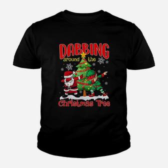 Santa Elf Dabbing Christmas Tree Kids Boys Men Xmas Gifts Kid T-Shirt - Seseable