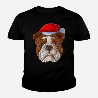 Santa English Bulldogs Kid T-Shirt - Seseable