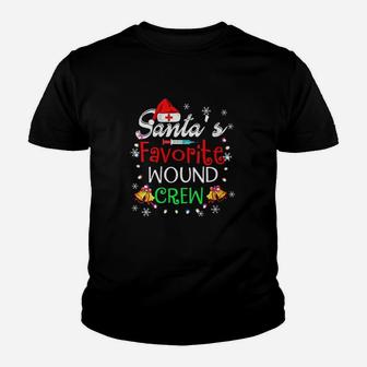 Santa Favorite Wound Crew Christmas Wound Care Nurse Kid T-Shirt - Seseable