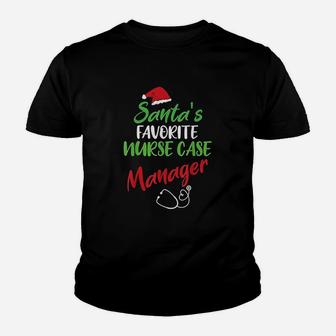 Santas Favorite Nurse Case Manager Christmas Nursing Gift Kid T-Shirt - Seseable