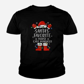 Santas Favorite Nurse Case Manager Santa Christmas Kid T-Shirt - Seseable