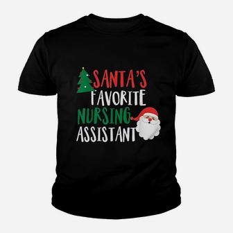 Santas Favorite Nursing Assistant Funny Christmas Kid T-Shirt - Seseable