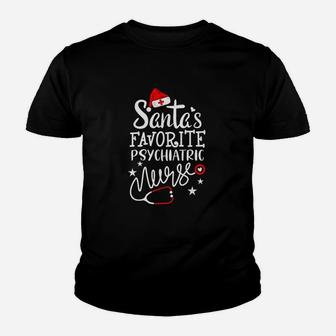 Santas Favorite Psychiatric Nurse Rn Merry Christmas Nurse Kid T-Shirt - Seseable