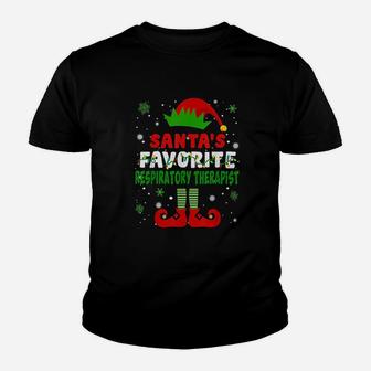 Santa's Favorite Respiratory Therapist Funny Christmas Gifts Kid T-Shirt - Seseable