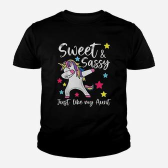 Sassy Like My Aunt Unicorn Cute Matching Auntie And Niece Kid T-Shirt - Seseable