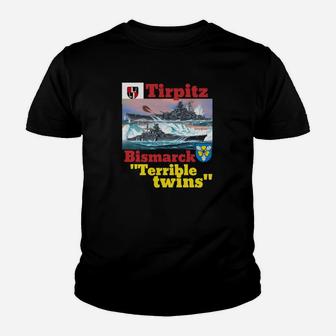 Schlachtschiff Tirpitz & Bismarck Kinder Tshirt - Terrible Twins Motiv - Seseable