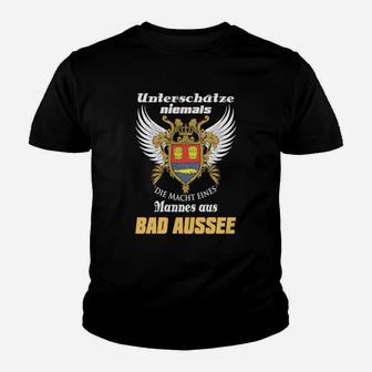 Schwarzes Adler Kinder Tshirt, Motto Bad Aussee Kraft Mann - Seseable